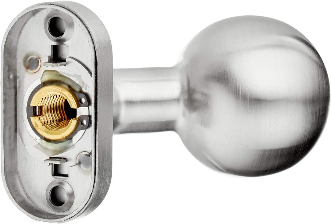 Marchesi Edelstahl-Türknopf auf ovaler Rosette | Fixknopf | Fixknauf | 1 Stück | Niro | Inox matt, m