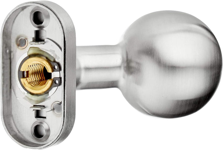 Marchesi Edelstahl-Türknopf auf ovaler Rosette | Fixknopf | Fixknauf | 1 Stück | Niro | Inox matt, m