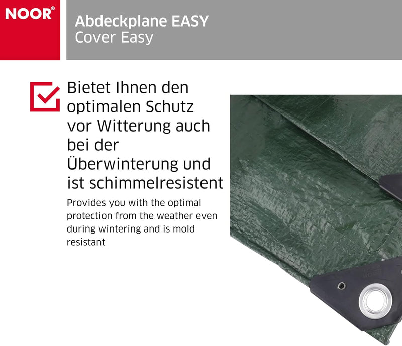 NOOR Abdeckplane Easy 90g/m² I 600 x 800 cm I Allzweckplane für Schutz vor Witterung I Ideal geeigne