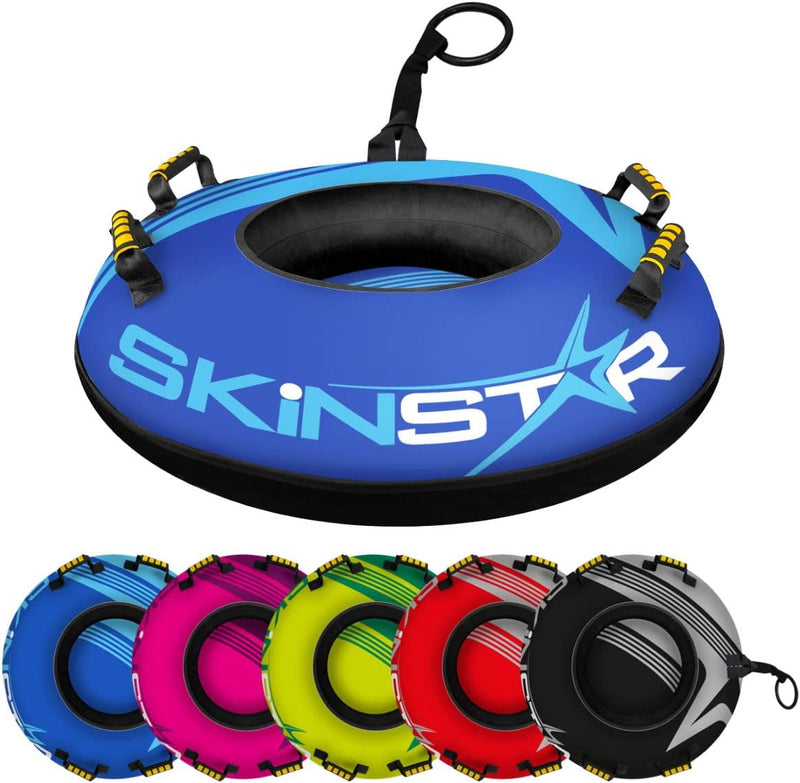 SkinStar Profi Snow Tube Schlitten Bob Rodel Reifen Schneereifen Rutschreifen Ø100cm Blau-Hellblau,