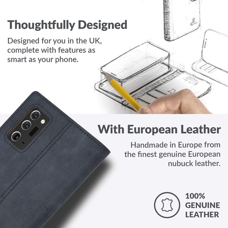 Snakehive Galaxy Note20 5G Hülle Leder | Stylische Handyhülle mit Kartenhalter & Standfuss | Handyhü