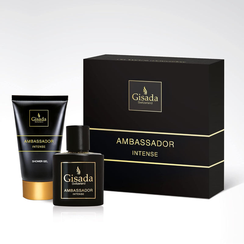 Gisada - Ambassador Intense Set | Geschenkset | Eau de Parfum 50 ml & Duschgel 100 ml | Würziger, fr