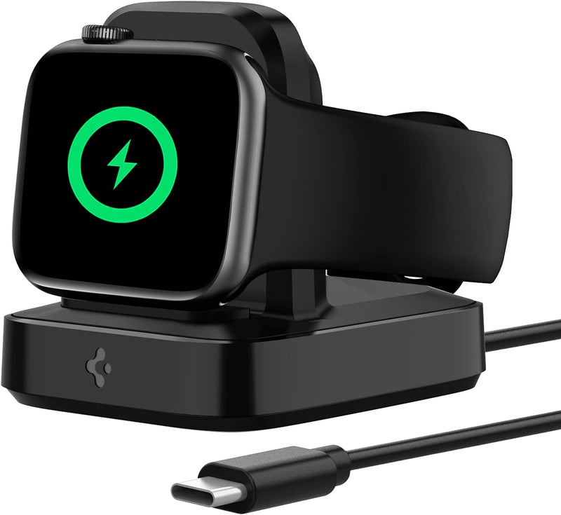 Spigen ArcField Kabelloses Ladeständer für Apple Watch MFi zertifiziert Eingebautes Ladegerät USB C-