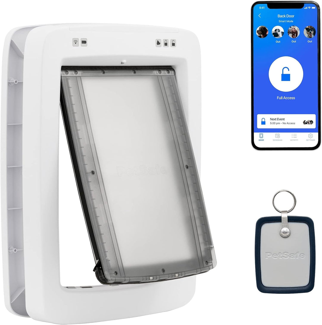 PetSafe SmartDoor Vernetzte Haustiertür, Per App steuerbar, Selektiver Zugang, Benutzerdefinierte Ze