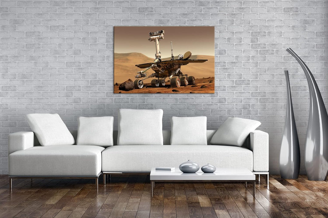 der Mars Rover Format: 80x60 als Leinwandbild, Motiv fertig gerahmt auf Echtholzrahmen, Hochwertiger