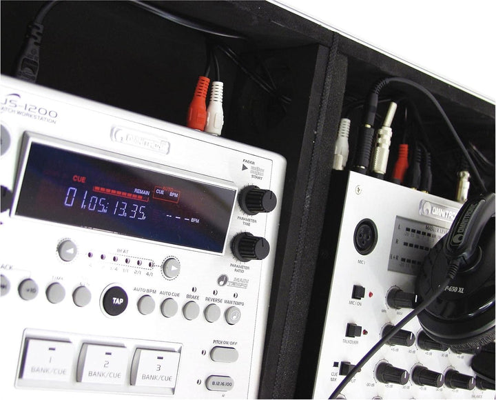 ROADINGER Universal-Konsole DIGI-1 2xCD/1xM-10 sil | DJ-Flightcase für 2 CD-Player und ein Mischpult