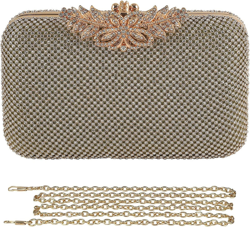 CORIOS Abendtasche Damen Strass Clutch Glitzernd Umhängetasche Diamant Tasche Kette Schultertasche E