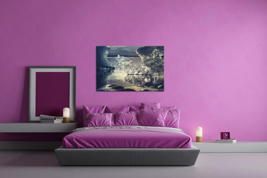 deyoli Antarktisches Eis Format: 80x60 als Leinwand, Motiv fertig gerahmt auf Echtholzrahmen, Hochwe