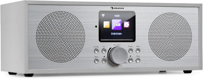 auna Silver Star Stereo Internetradio mit DAB+ / UKW, WLAN Radio, Webradio mit Bluetooth, 2 x 8 Watt