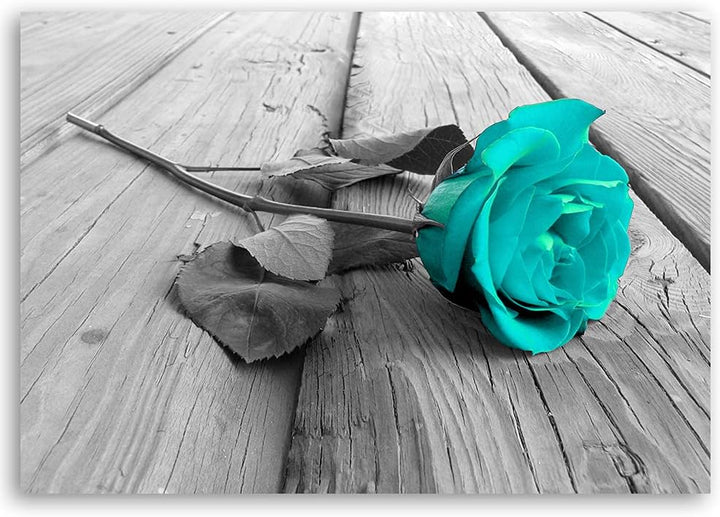 Feeby Vlies Leinwandbild Rose Blume Abstraktion 120x80 cm Druckbild Wandbild Wanddekoration Deko Wan