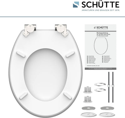 Schütte POLAR LIGHTS WC-Sitz mit Absenkautomatik aus Holz, Hochglanz Toilettensitz mit Klodeckel, To