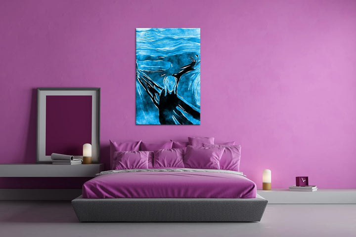 deyoli Edvard Munch Der Schrei Format: 80x60 Effekt: Monocrome Blau als Leinwandbild, Motiv fertig g