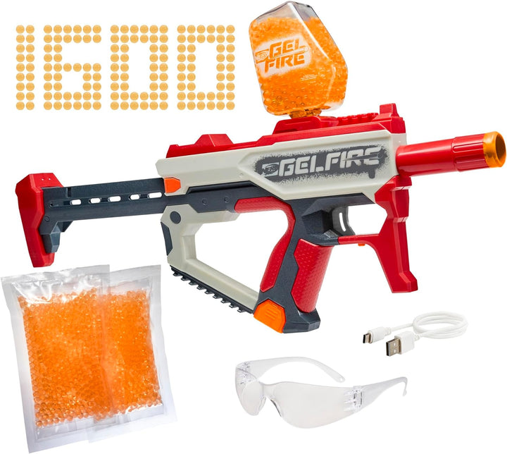 Nerf Pro Gelfire Mythic Blaster, 1600 hydrierte Gelfire Kugeln, Kugelmagazin für 800 Kugeln, mit Akk