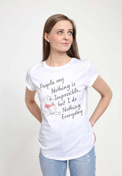 Disney Classics Damen Winnie The Pooh-Nothing is Impossible Women's Organic Rolled Sleeve T-Shirt XL