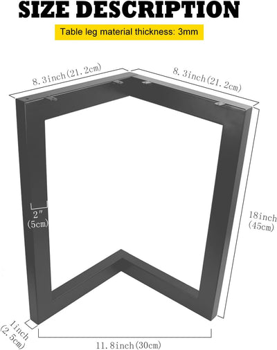 Fimghsoo Tischgestell Metall Tischbeine scandic 2X Tischkufen Industriedesign Möbelbein Haarnadelbei