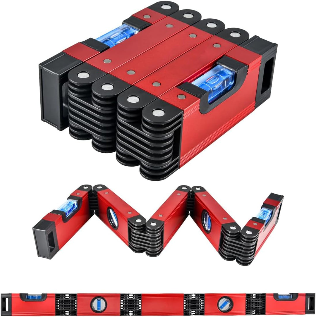 N&S Juvyig Multifunktions-Wasserwaage, faltbar, Mehrwinkel-Messwerkzeuge, präzise Nivellierung in je