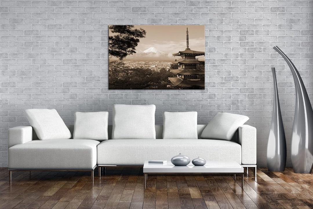 deyoli Japans atemberaubende Naturlandschaft Effekt: Sepia, Format: 80x60 als Leinwandbild, Motiv fe