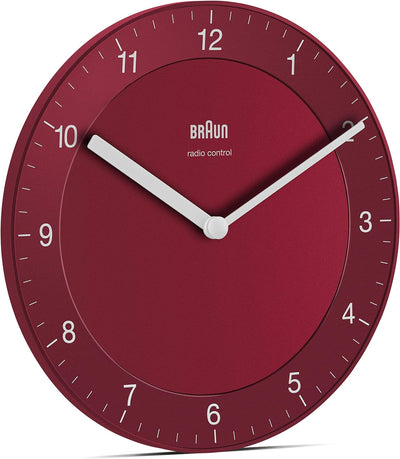 Braun Funkwanduhr Wanduhr, Kunststoff, Rot, normal normal Rot, normal Rot