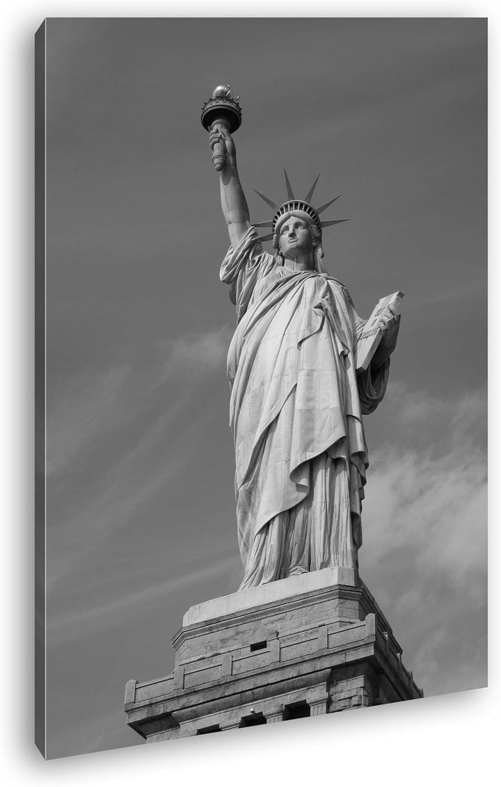 deyoli Die gigantische Freiheitsstatue Effekt: Schwarz/Weiss im Format: 100x70 als Leinwandbild, Mot