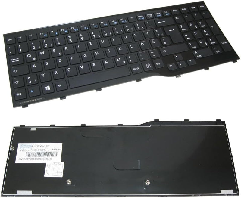 Trade-Shop Laptop-Tastatur mit Rahmen Ersatz kompatibel mit Fujitsu-Siemens Lifebook A514 A532 A544