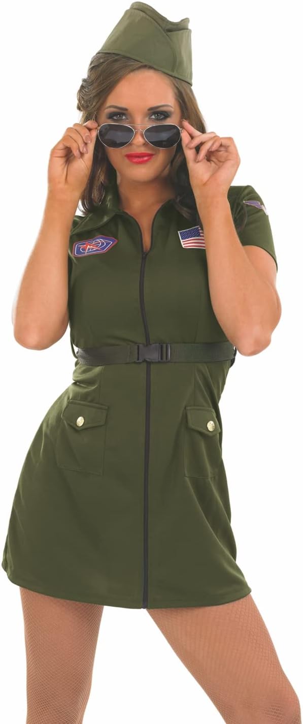 Fun Shack Jet Pilotin Kostüm Damen, Kostüm Damen Pilotin, Kostüm Pilotin Damen, Kampfpilot Kostüm Da