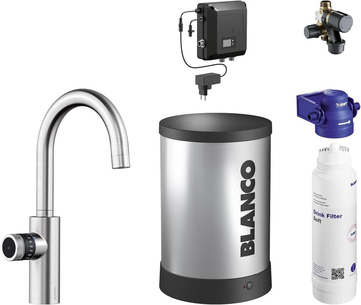 BLANCO drink.hot EVOL Mono PVD Steel | Heisswassersystem | Veredeltes kochend heisses Wasser | Click