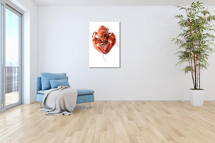 deyoli schwedische rote Krebse im Format: 100x70 als Leinwandbild, Motiv fertig gerahmt auf Echtholz