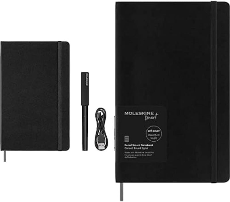 Moleskine Smart Writing Set, Smart Notebook mit Smart Pen, 13x21 cm, Schwarz + Smart Notebook, Smart