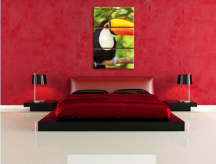 Pixxprint Party Eulen als Leinwandbild/Grösse: 3 Teilig (120x80) / Wandbild/Kunstdruck/fertig bespan