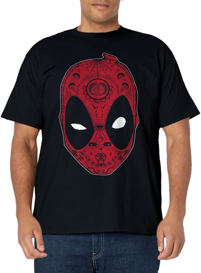 Men's Marvel Deadpool Sugar Skull Graphic T-Shirt Large Slate