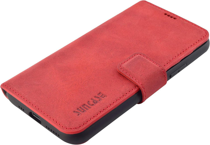 Suncase Book-Style Hülle kompatibel mit iPhone 11 Pro (5.8 Zoll) Leder Tasche (Slim-Fit) Lederhülle