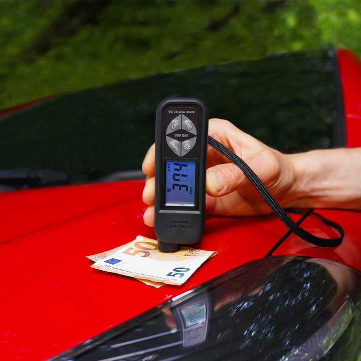 ETARI® MD 666 Schichtdickenmessgerät, Auto Lackschichtenmesser für Eisen und Alu-Karosserien, Lackdi