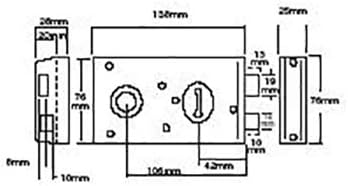 Yale YALP334CH Rim Sashlock, geeignet für Innentüren, Schuppen und Tore, Chrome, 156 x 104 mm (6 x 4