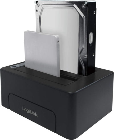 LogiLink QP0028 Quickport USB 3.1 GEN2 für 2X 2,5/3,5" HDD/SSD (2-Bay) Schwarz, único für 2x HDD/SSD