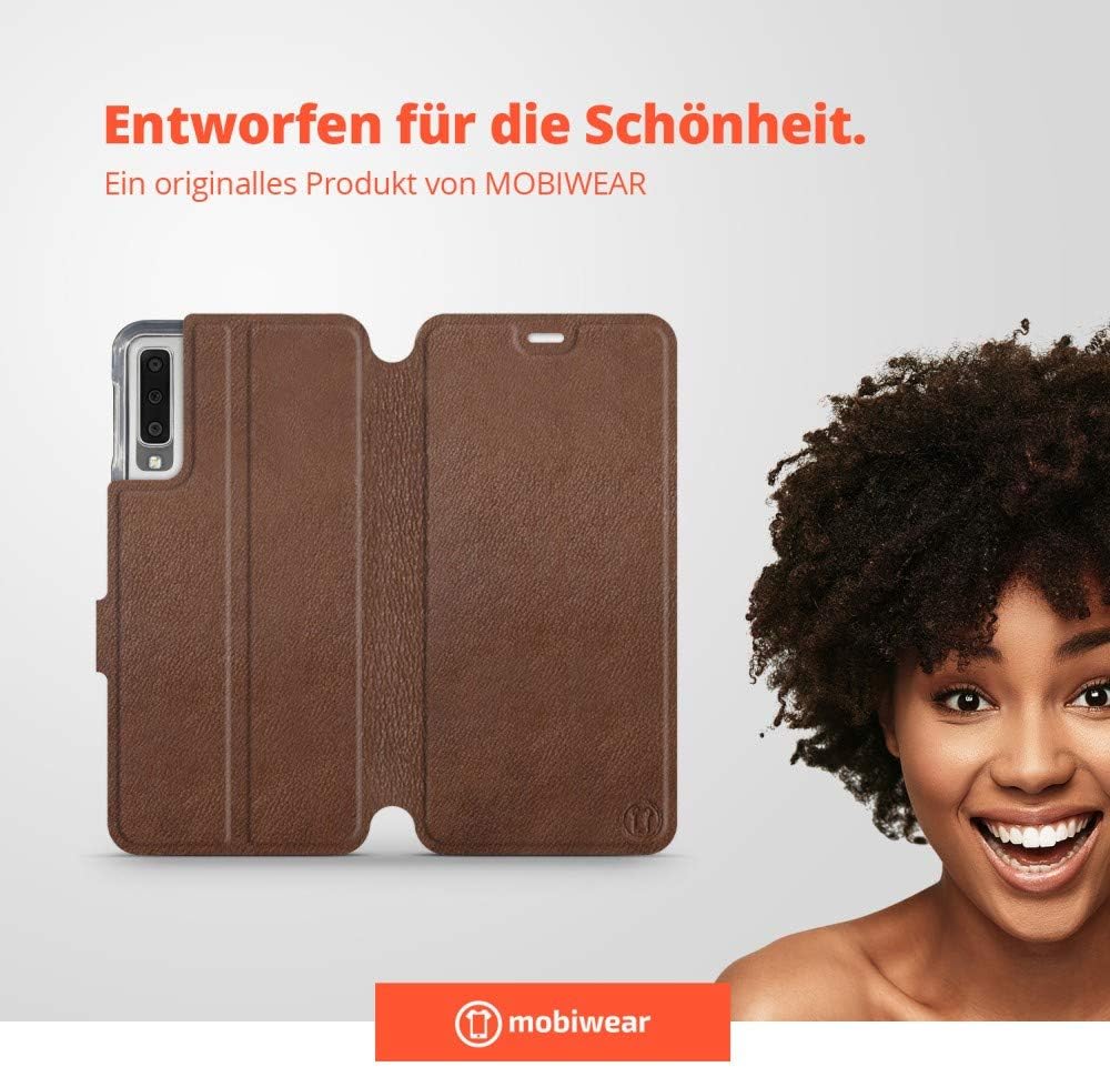 Mobiwear | Echt Lederhülle | Kompatibel mit Samsung Galaxy A7 2018, Made in EU handyhülle, Slim Leat