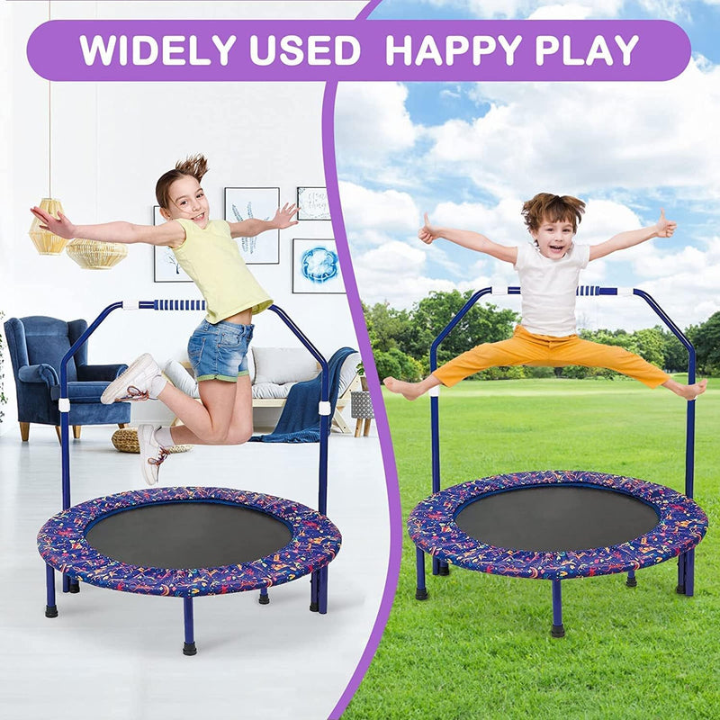 Trampolin Kinder Indoor Outdoor Ø 91cm Klein Mini Kindertrampolin Klappbar ohne Netz Zuhause Eckig B