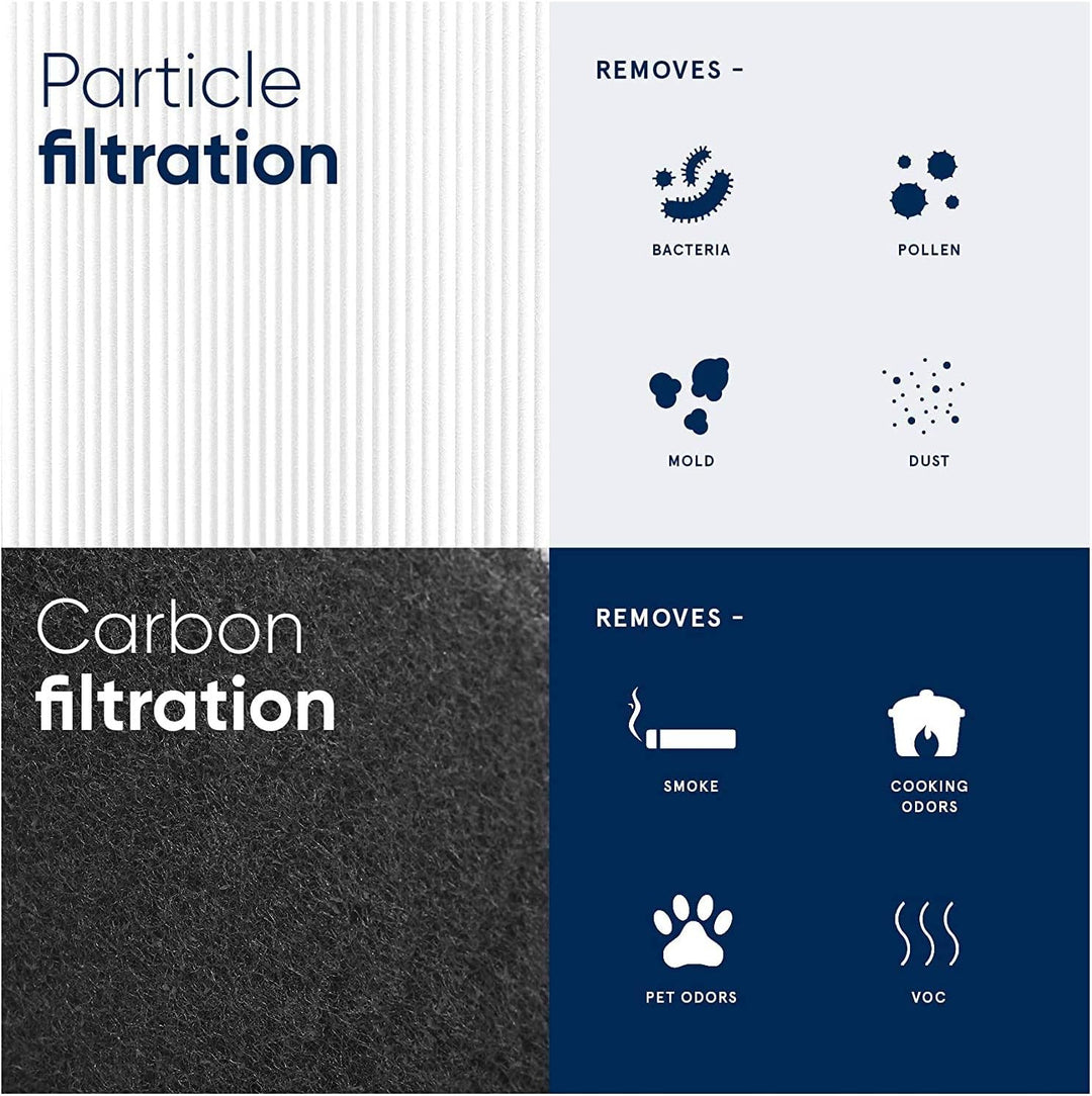 Blueair Partikel- und Aktivkohle Ersatzfilter für Blue 3410 Luftreiniger 105619 Arctic Trail