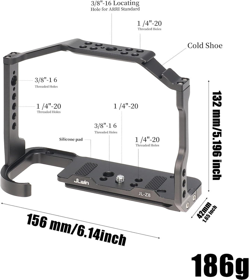 Z8 Cage, Hersmay Aluminium DSLR Camera Cage Kamerakäfig für Nikon Z8 Kamera Video Rig Stabilizer mit