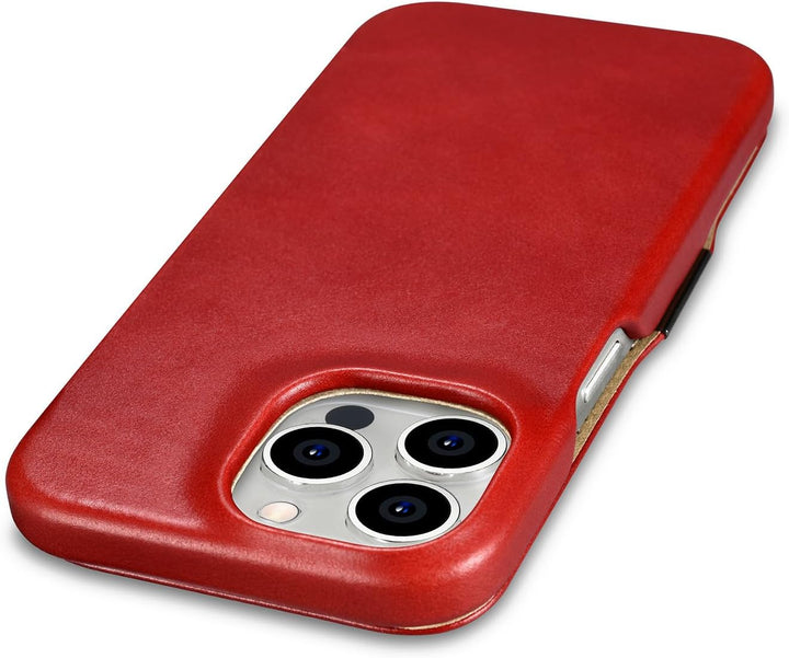 Mobiskin Hülle für iPhone 15 PRO (6,1 Zoll), Handyhülle mit Leder, Case kompatibel mit MagSafe, Schu