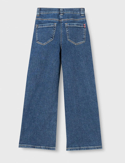 s.Oliver Junior Girl's Jeans, Wide Leg, Blue Denim, 98