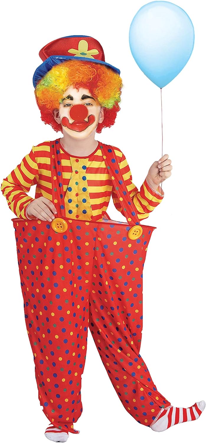 Hello Clown Hoop Kinderkostüm (Grösse 3-4 Jahre), Rot/Gelb
