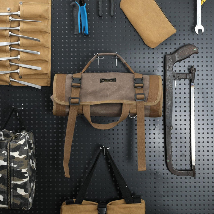 Werkzeug-Rolltasche, Werkzeugrolle für Schraubenschlüssel, aus strapazierfähigem16oz gewachstem Sege