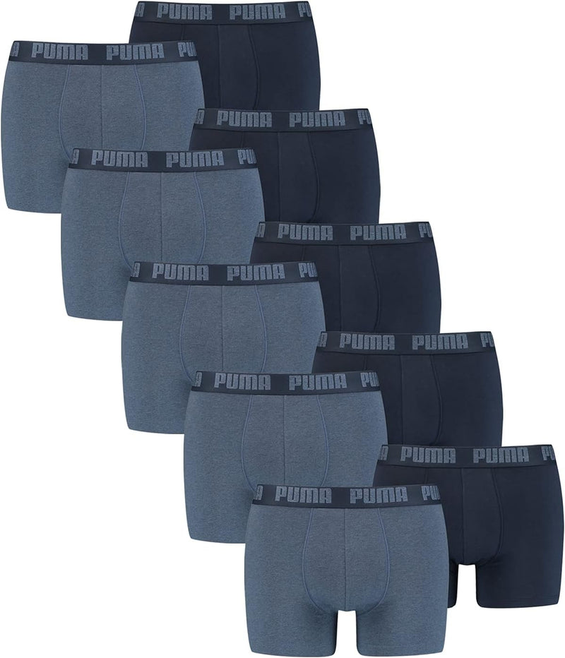 PUMA Herren Boxershorts Unterhosen 100004386 10er Pack, Wäschegrösse:2XL, Artikel:-037 Denim