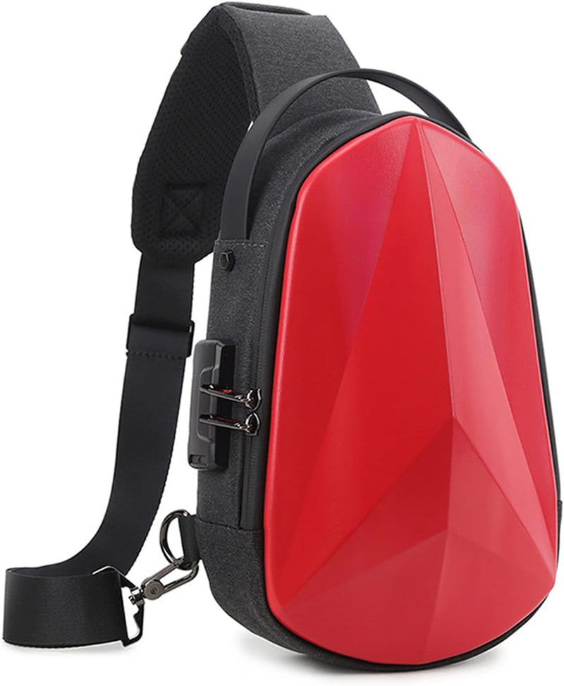 FANDARE Diebstahlschutz Brusttasche Sling Daypacks mit USB-Ladeanschluss Schultertasche Crossbody Ba