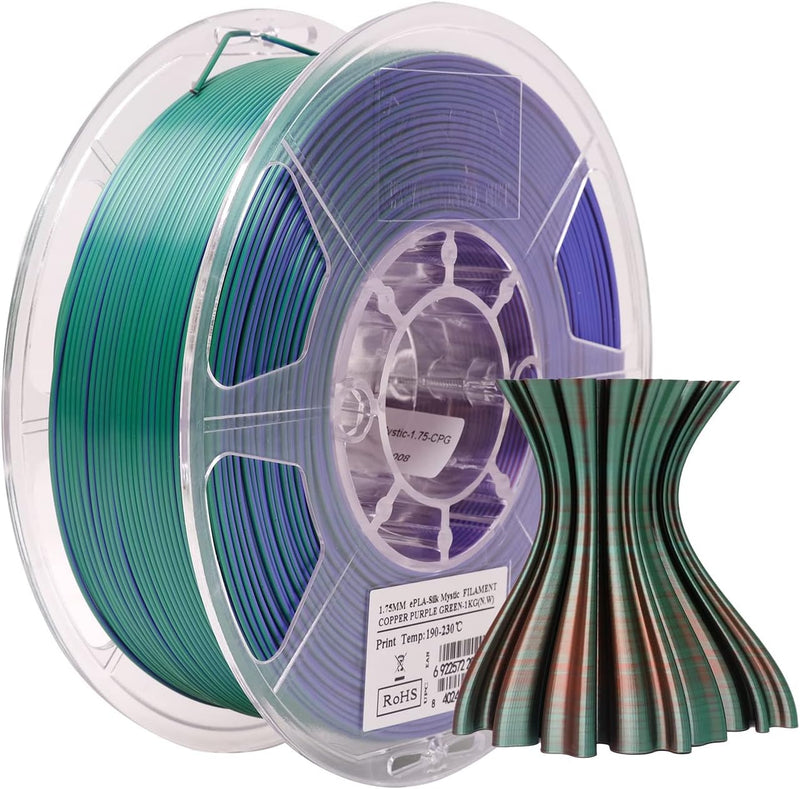 eSUN Seide Dreifarbiges PLA Filament 1.75mm, Glänzende Seide Mystic PLA 3D Drucker Filament, 1KG Spu