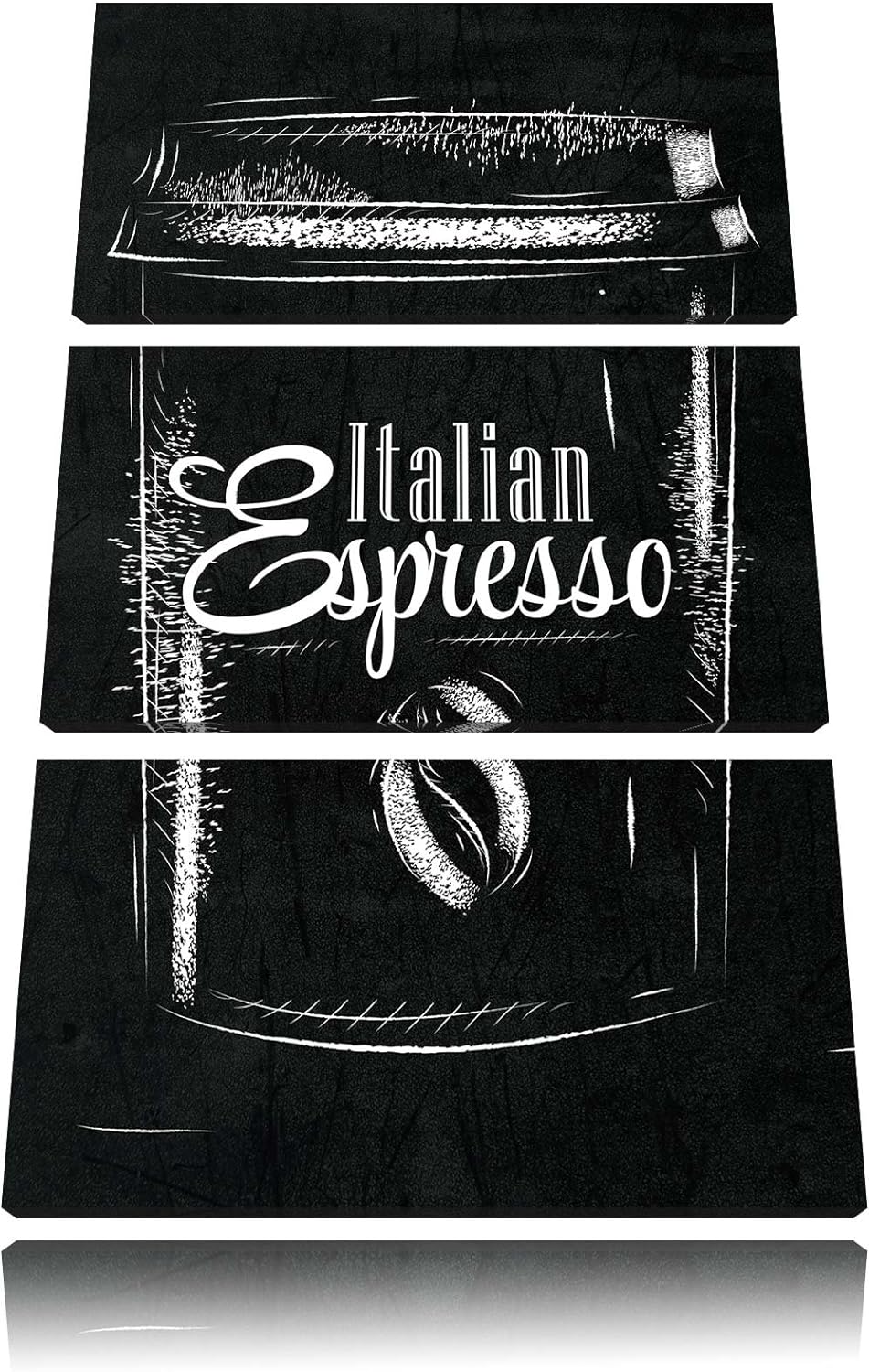 Pixxprint Italian Espresso schwarz 3-Teiler Leinwandbild 120x80 Bild auf Leinwand