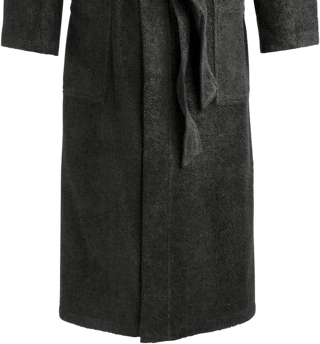 Egeria TOPAS Unisex Bademantel in Kimonoform für Damen und Herren, Grösse L, Farbe Black Schwarz S-X