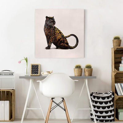 Leinwandbild Jonas Loose Goldener Panther Quadrat 1:1 30 x 30cm Canvas 30cm x 30cm - Canvas, 30cm x