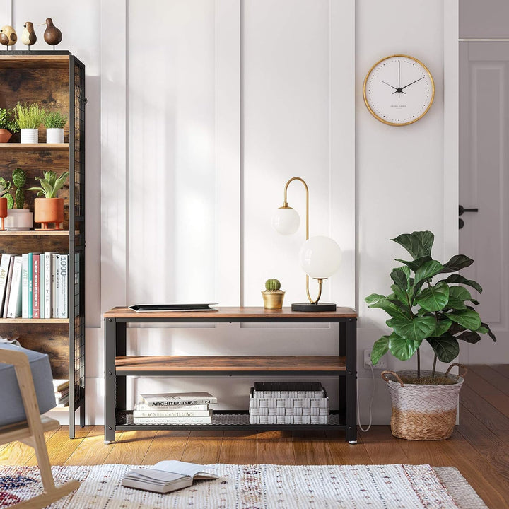 VASAGLE Fernsehtisch für Fernseher bis zu 43 Zoll, TV-Schrank im Industrie-Design, Konsole, Lowboard