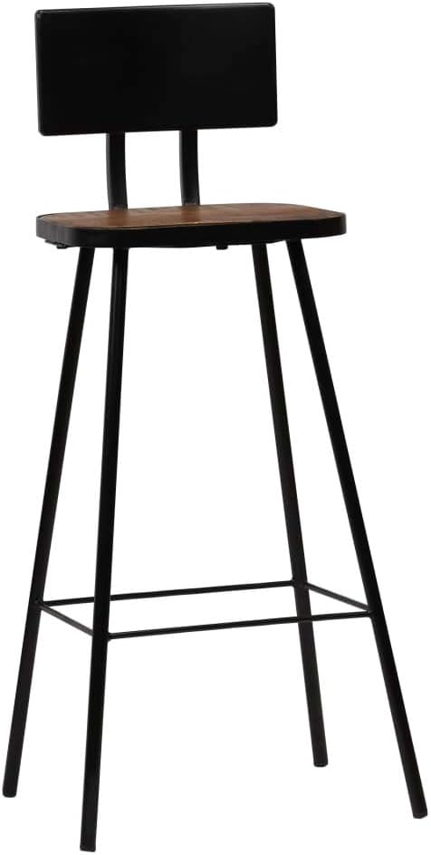 Festnight 2 Stück Barhocker Barstühle Recyceltes Massivholz und Stahlrahmen Bar Hocker 45 x 36 x 99